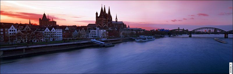 кельн, германия, пейзаж Вечерний Кельн фото превью