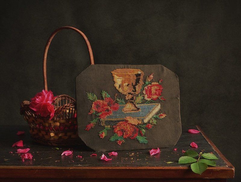 Натюрморт с вышитым натюрмортом фото превью