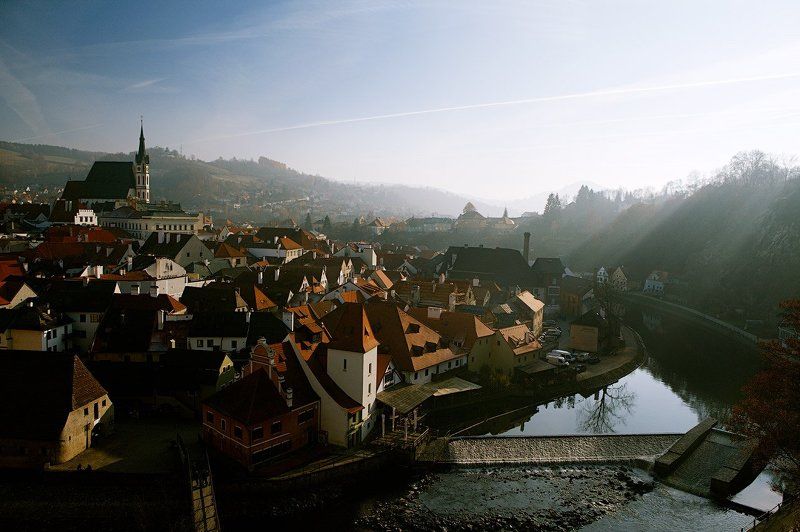 сeský, krumlov Восход над Крумловом фото превью