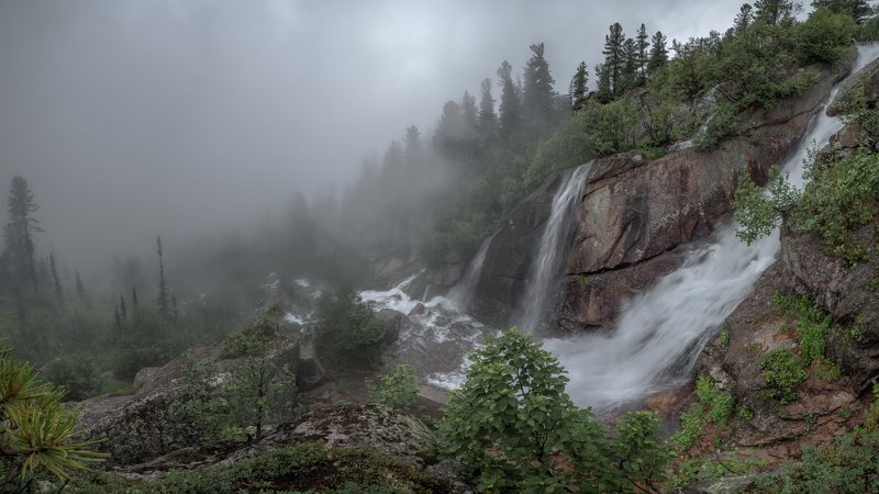 природа, пейзаж, горы, туман *** фото превью