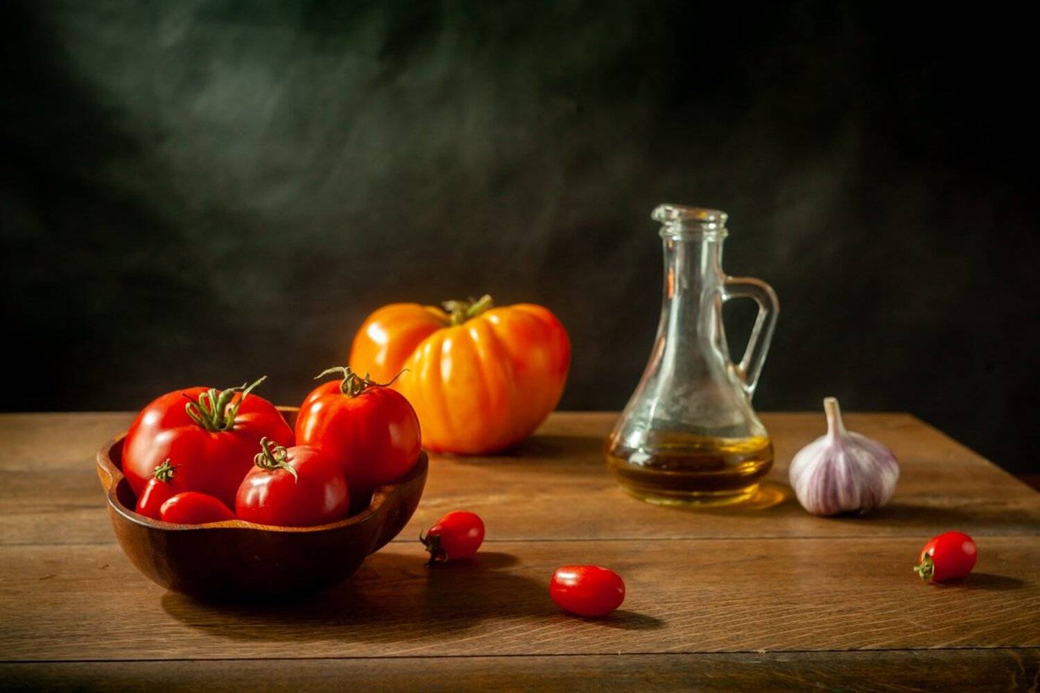 натюрморт, помидор, масло, чеснок, осень, Татьяна Макотра