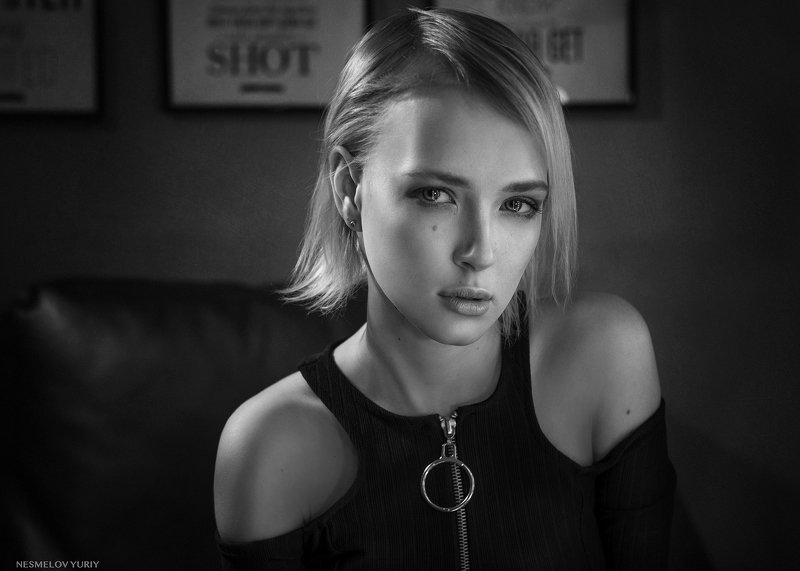 girl, portrait, art, девушка, портрет, черно-белое, blackandwhite  фото превью