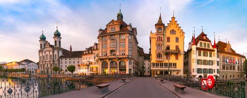 Lucerne at sunrise in Switzerland
