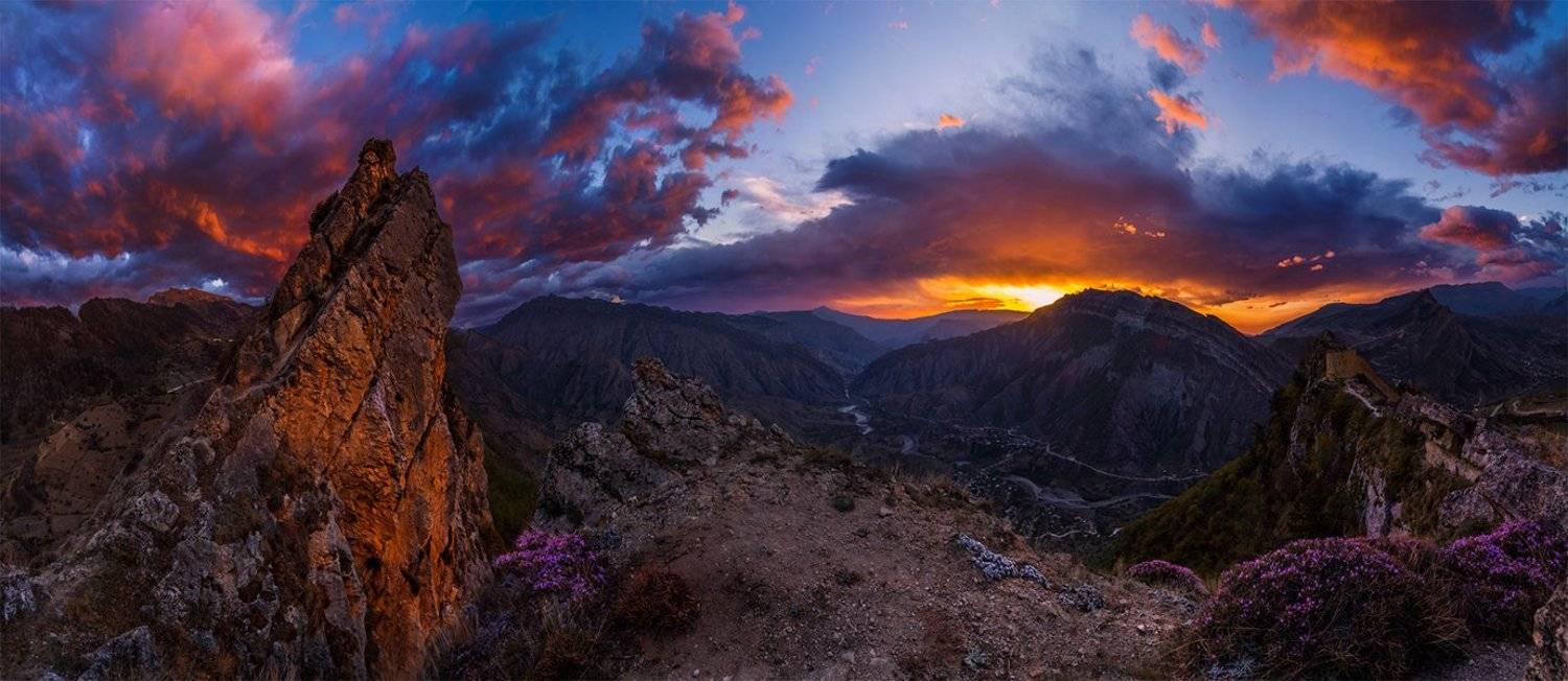 природа, пейзаж, горы, кавказ, природа россии, дикая природа, рассвет, свет, облака, утро, весна,, Альберт Беляев