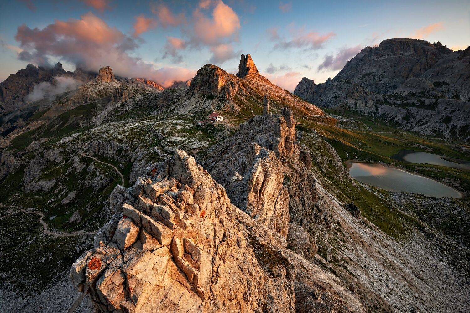 mountains, dolomites, italy, sunrise, landscape, nature, travel, summer, peak, clouds, Lazar Ioan Ovidiu