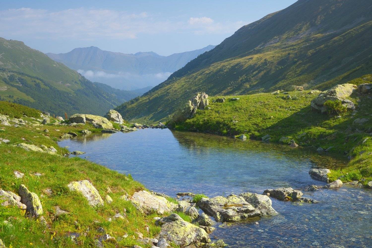 горы лето кавказ озеро, Александр Жарников