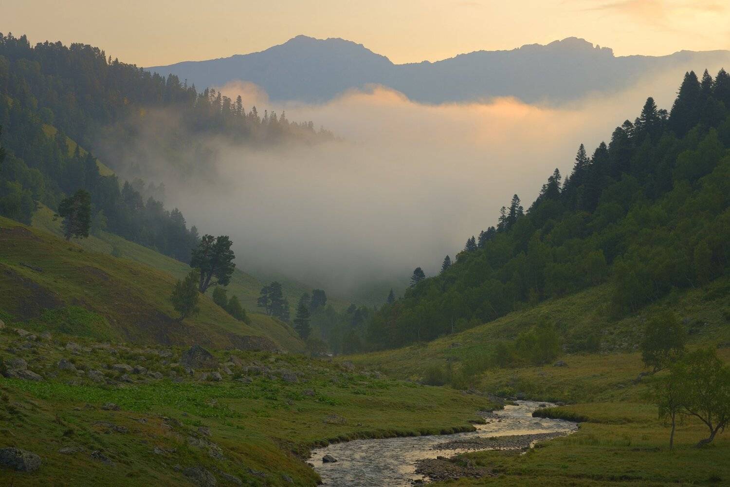 горы лето кавказ архыз рассвет, Александр Жарников
