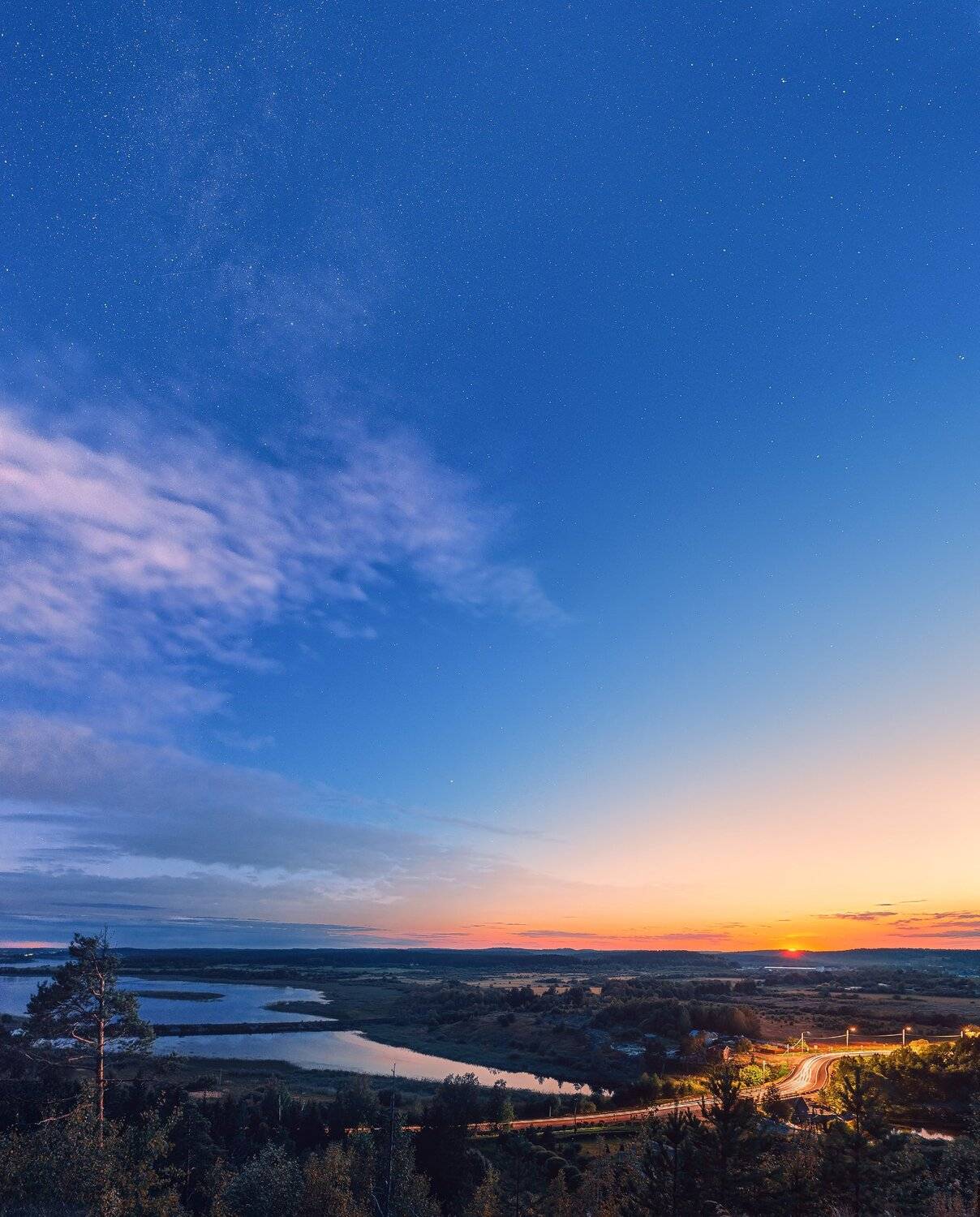 карелия, закат, звезды, небо, пейзаж, ночь, гора, Анастасия Мазурева