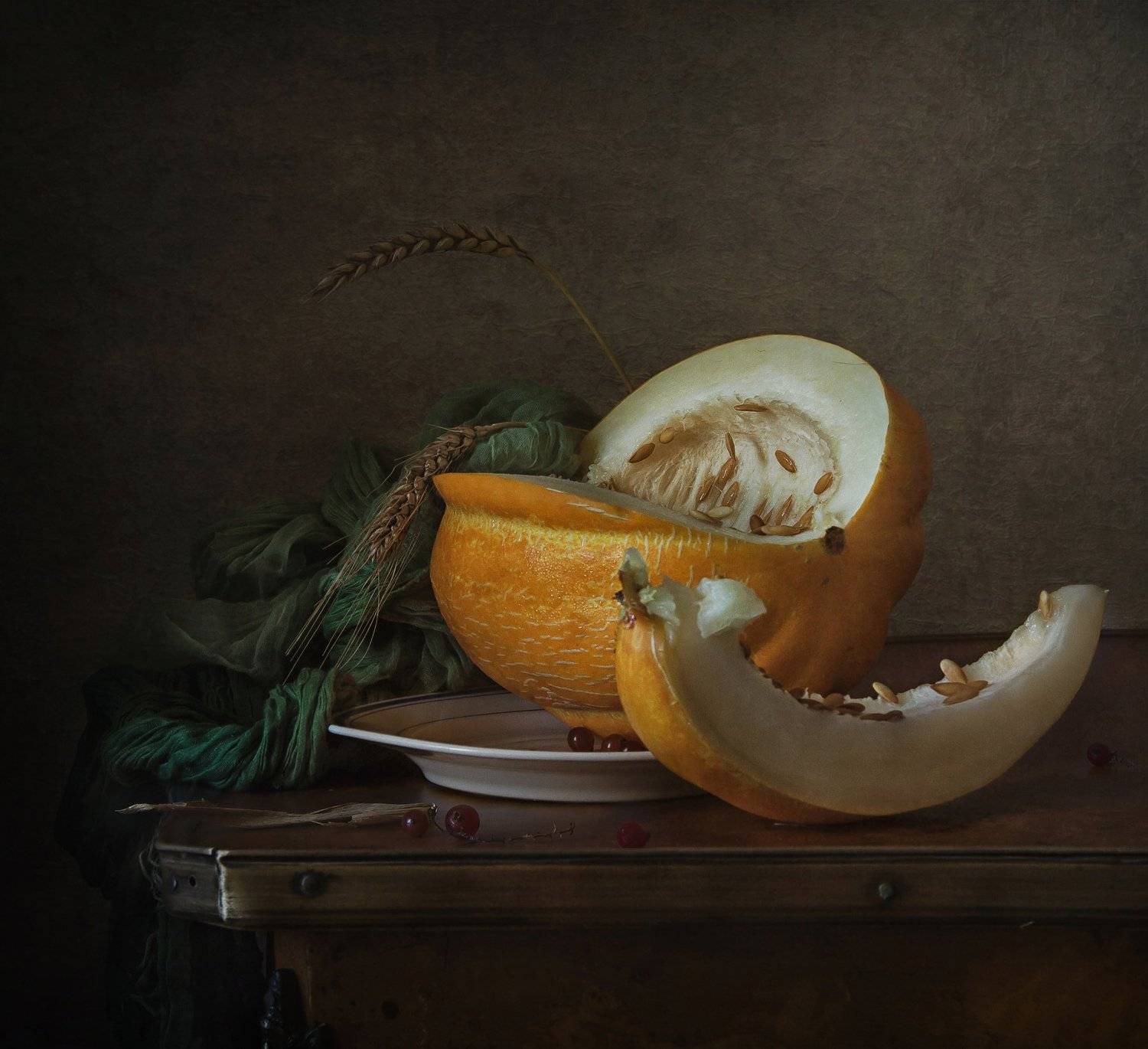 натюрморт, дыня, колоски, Анна Петина