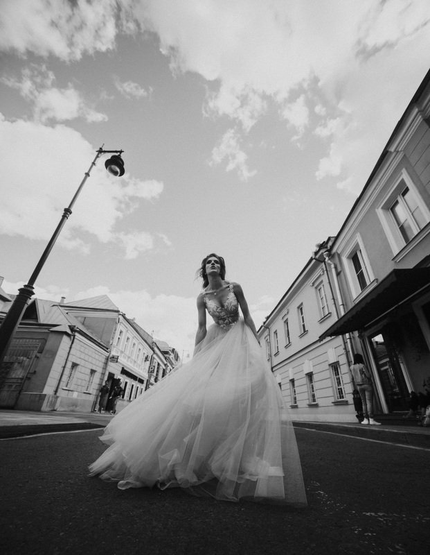 свадьба, невеста, черно-белое, Москва  фото превью