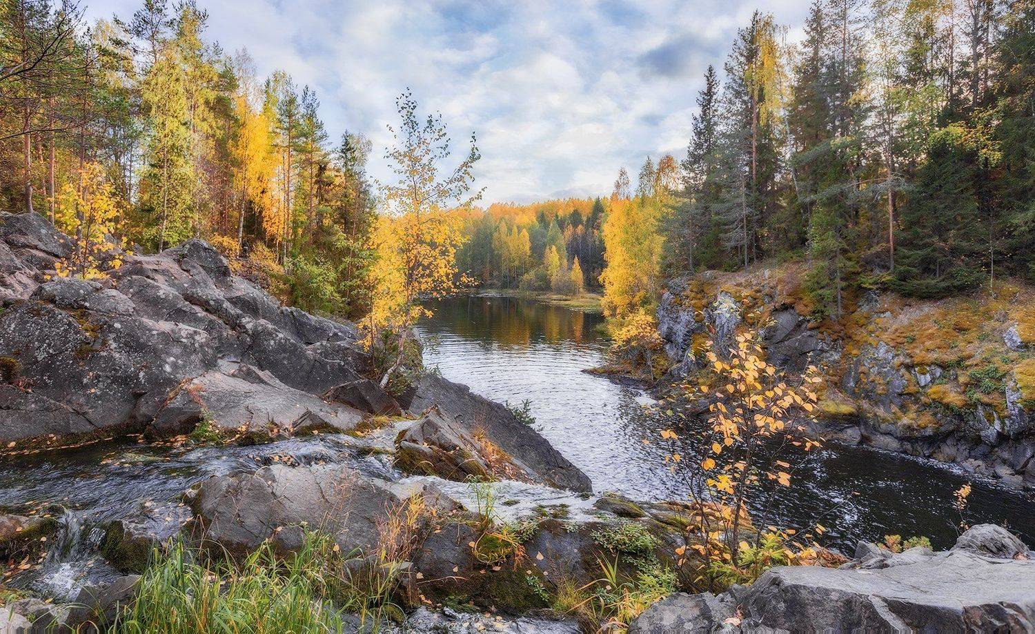 карелия, кивач, водопад, осень, Владимир Липецких