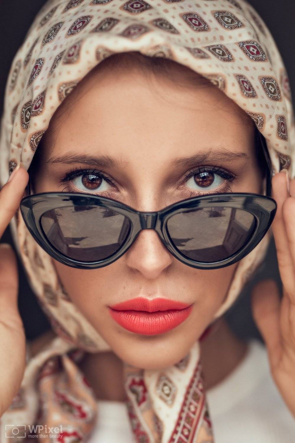portrait women eyes brunette eyewear, Wojtek Polaczkiewicz