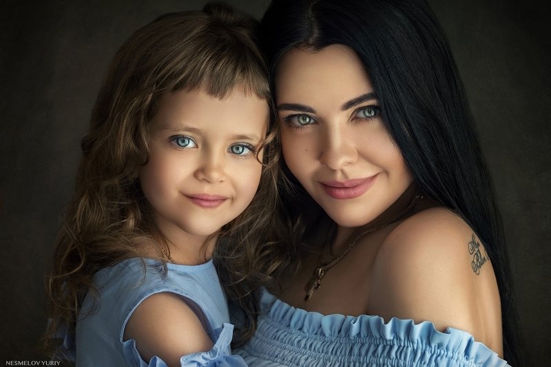 семейный портрет, portrait, art, девушка, портрет, kids  фото превью