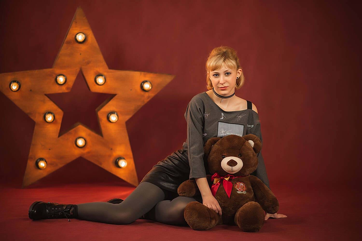 девушка, портрет, игрушка, фотосессия, студия, Владимир Васильев