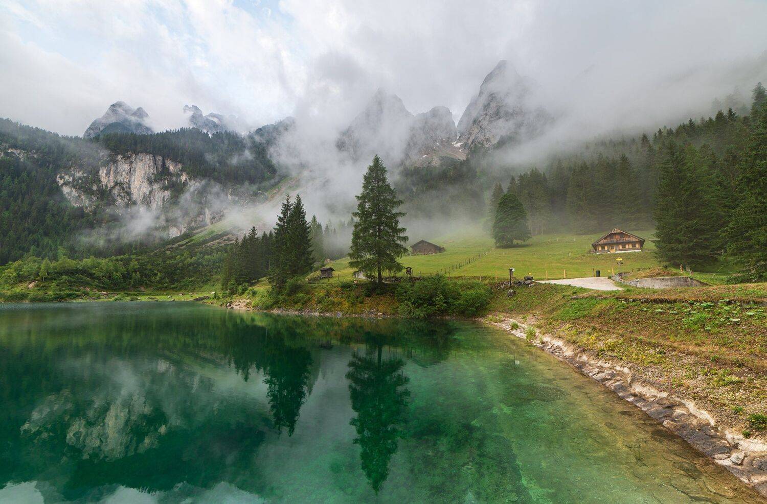 австрия, озеро, горы, туман, Исаков Дмитрий