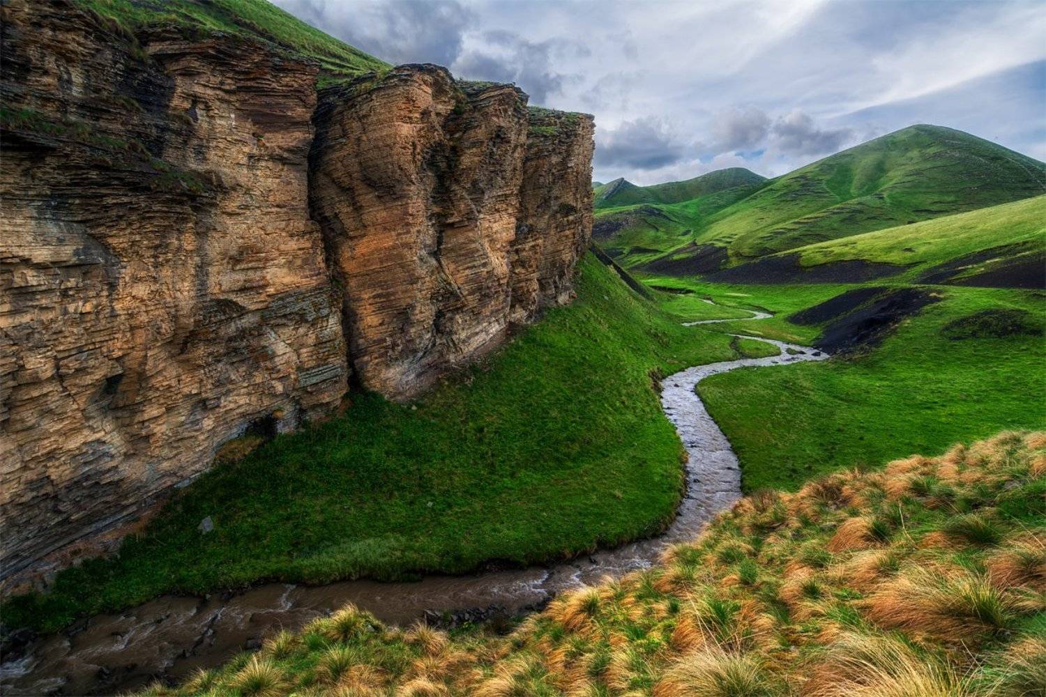 природа, пейзаж, горы, кавказ, природа россии, дикая природа, облака, весна, река,, Альберт Беляев