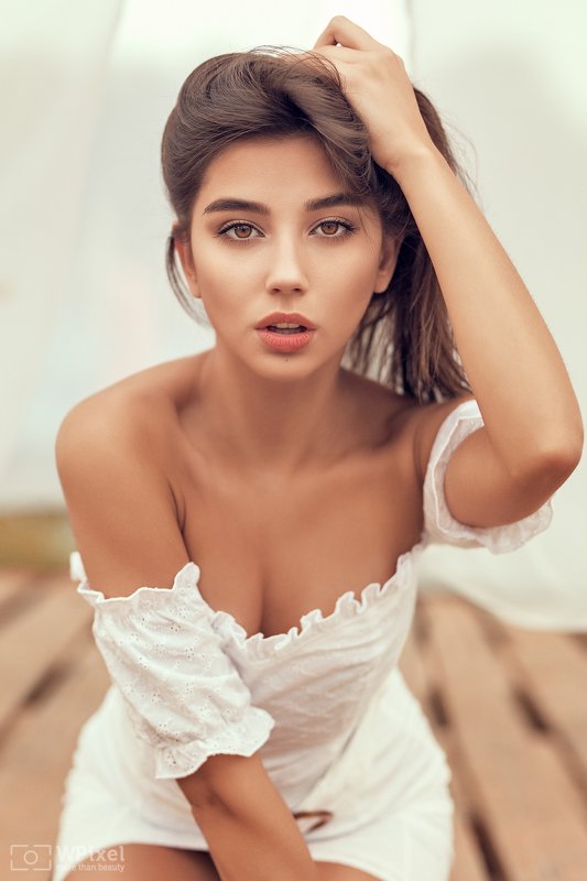 portrait women eyes brunette sexy women by wpixel (More Than Beauty) фото превью