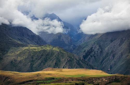 Stunning view on the Andes. Districts of Cusco. South America