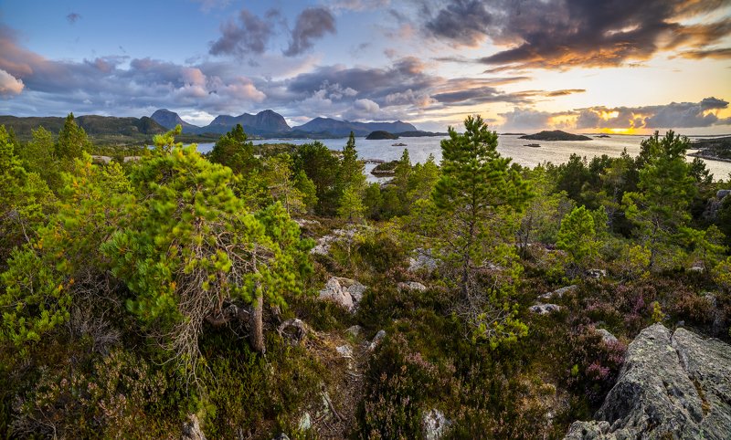 норвегия, закат Север фото превью