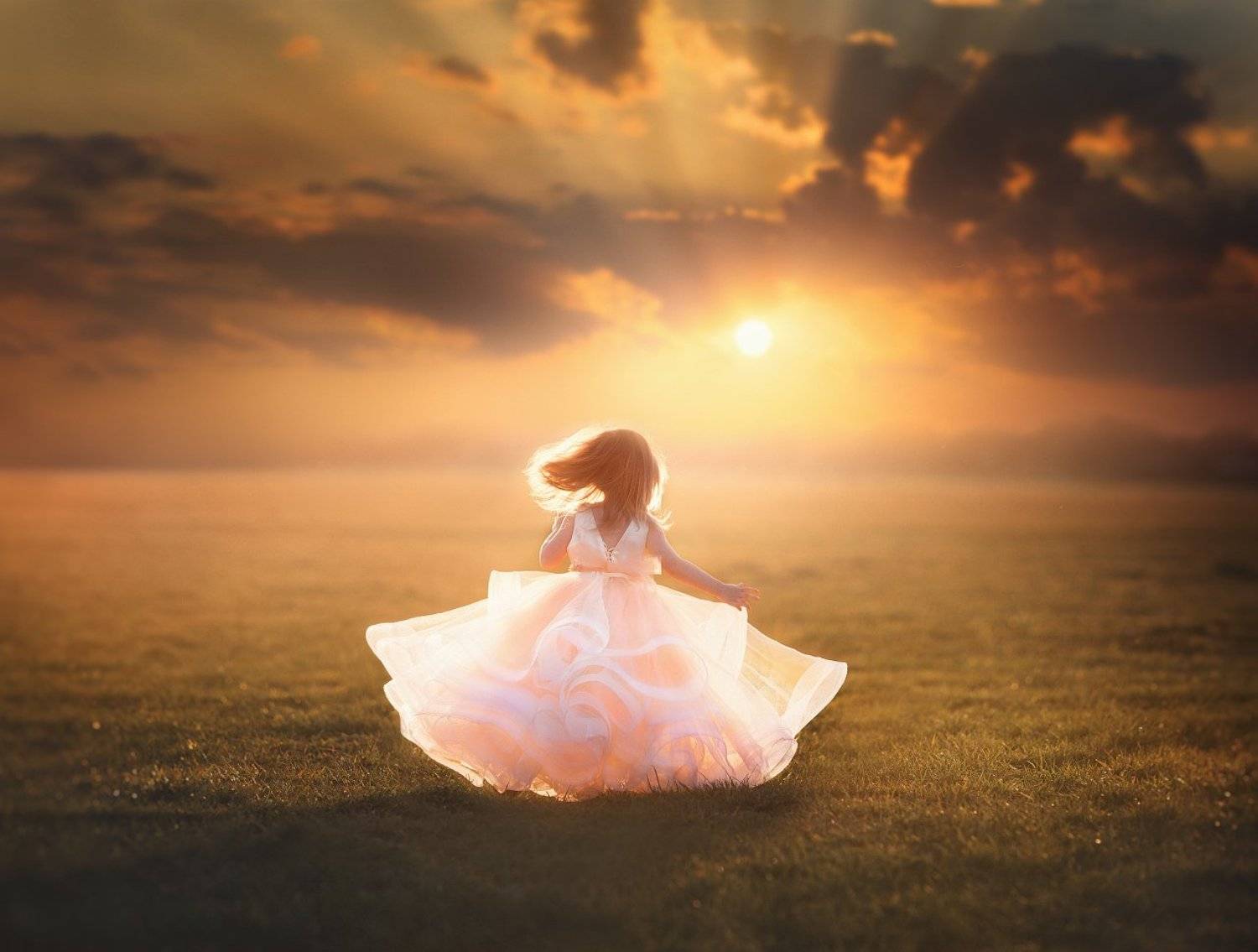 sunset sky, sunset, sunlight, outdoors, happiness, kids, children, sky, run, Zaporozhenko Vitaly & Julia