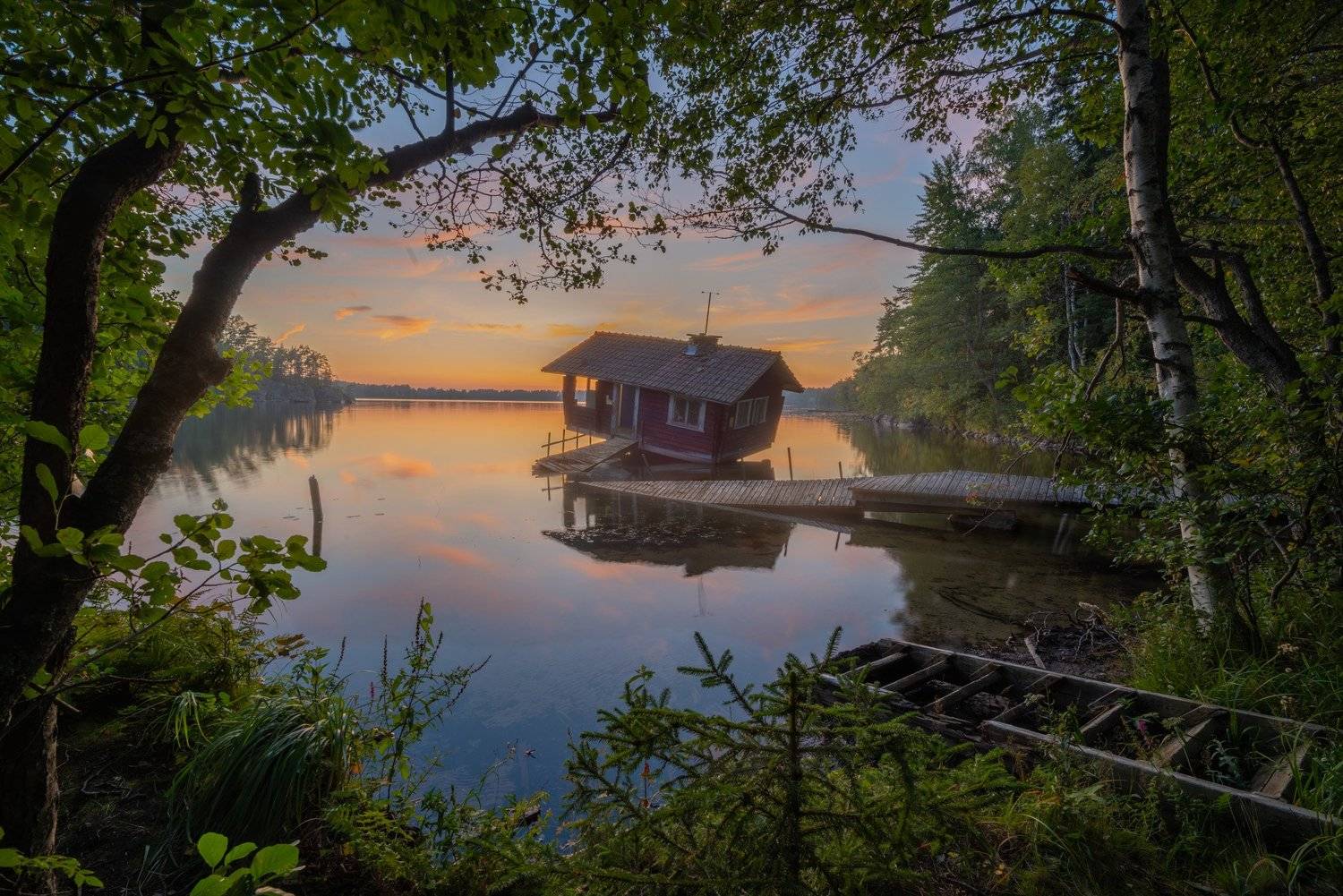 finland, sauna, tilt, sunset, Jarkko J&auml;rvinen