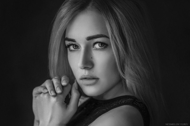 girl, portrait, art, девушка, портрет, черно-белое, blackandwhite  фото превью
