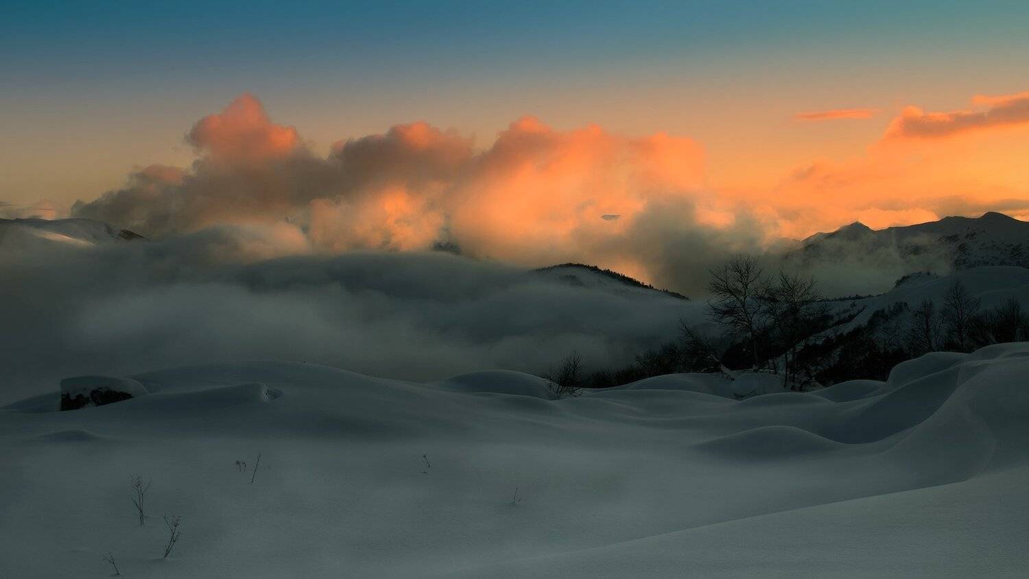 горы, кавказ, закат, лаго-наки, ФЁДОР