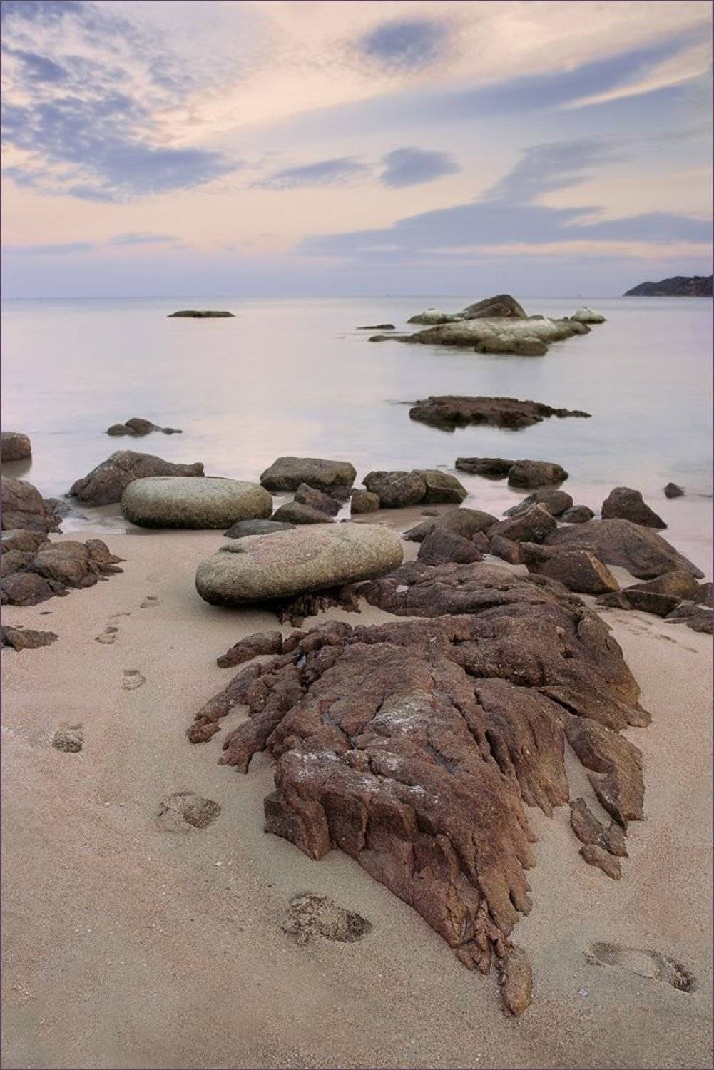 песок, следы, камни, самуи, таиланд, Sergey Balakirev