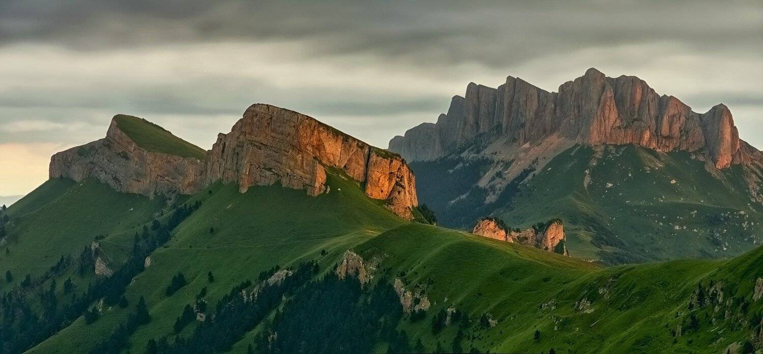 горы, кавказ , рассвет , тхачи, ФЁДОР