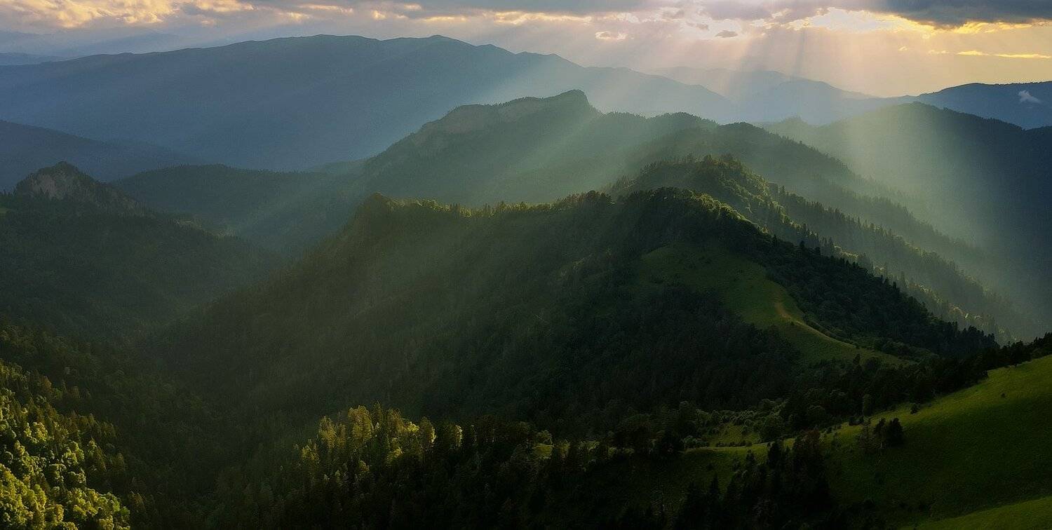 горы, кавказ, закат, свет, август , тхачи, FEDOR