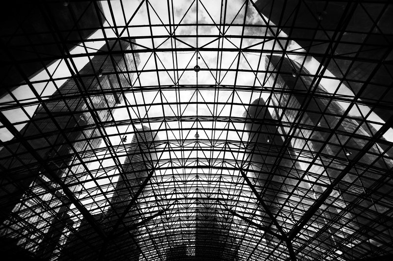 город, архитектура, чб, монохром  Ghost in the Shell фото превью