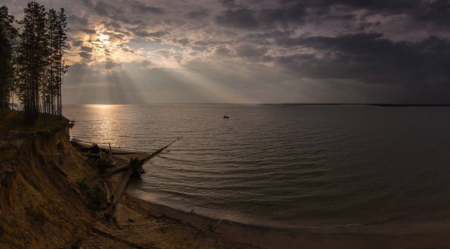 рыбалка, море, река, вода, вечер, закат, солнце, свет, рыбак, Валерий Чичкин
