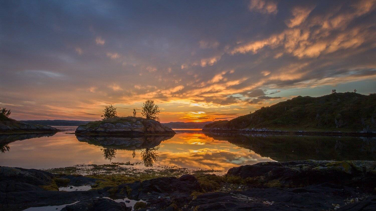 фьорд, норвегия, восход, облака, осень, отражение, Геннадий Финенко