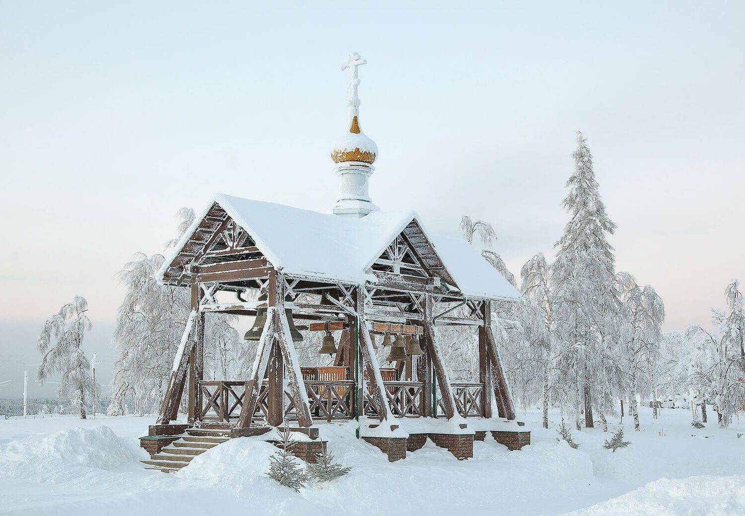 пейзаж, мороз, иней, колокола, Тамара Андреева