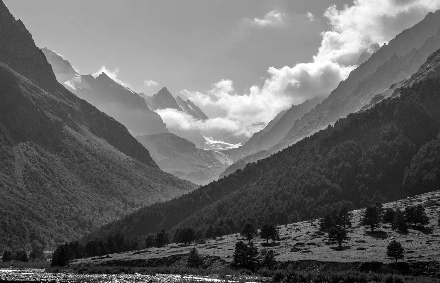 чегем,утро,лето,пейзаж,туман,ущелье., Marat Magov