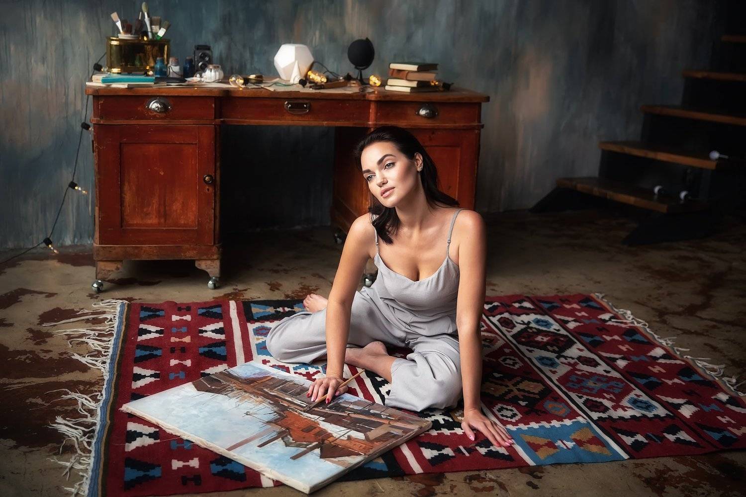 Модель, картина, художница, Бармина Анастасия