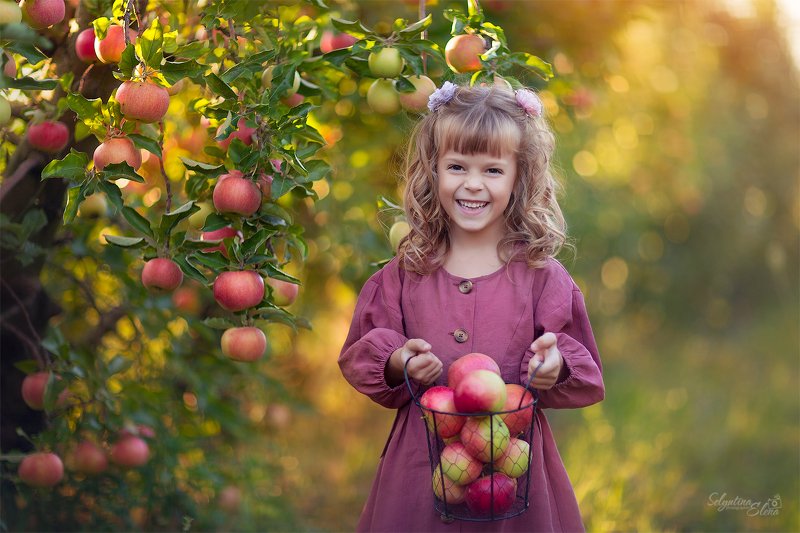 яблоки, apple, детская фотография, детская съемка, яблоневый сад, дети, kids, children photography Яблочное настроение фото превью