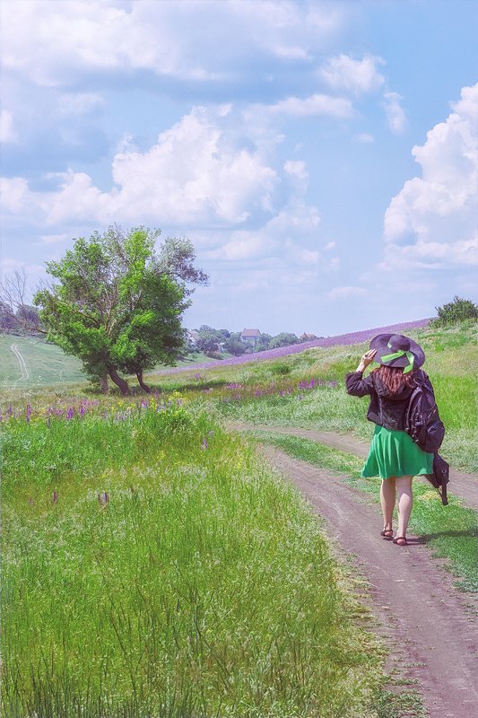 canon 50, beautiful, красивый, moment, момент, landscape, пейзаж, village, деревенская, road, дорога, girl, девушка, summer, лето, цветущие, flowering, meadows, луга, vastness, простор, До новой встречи, лето! фото превью