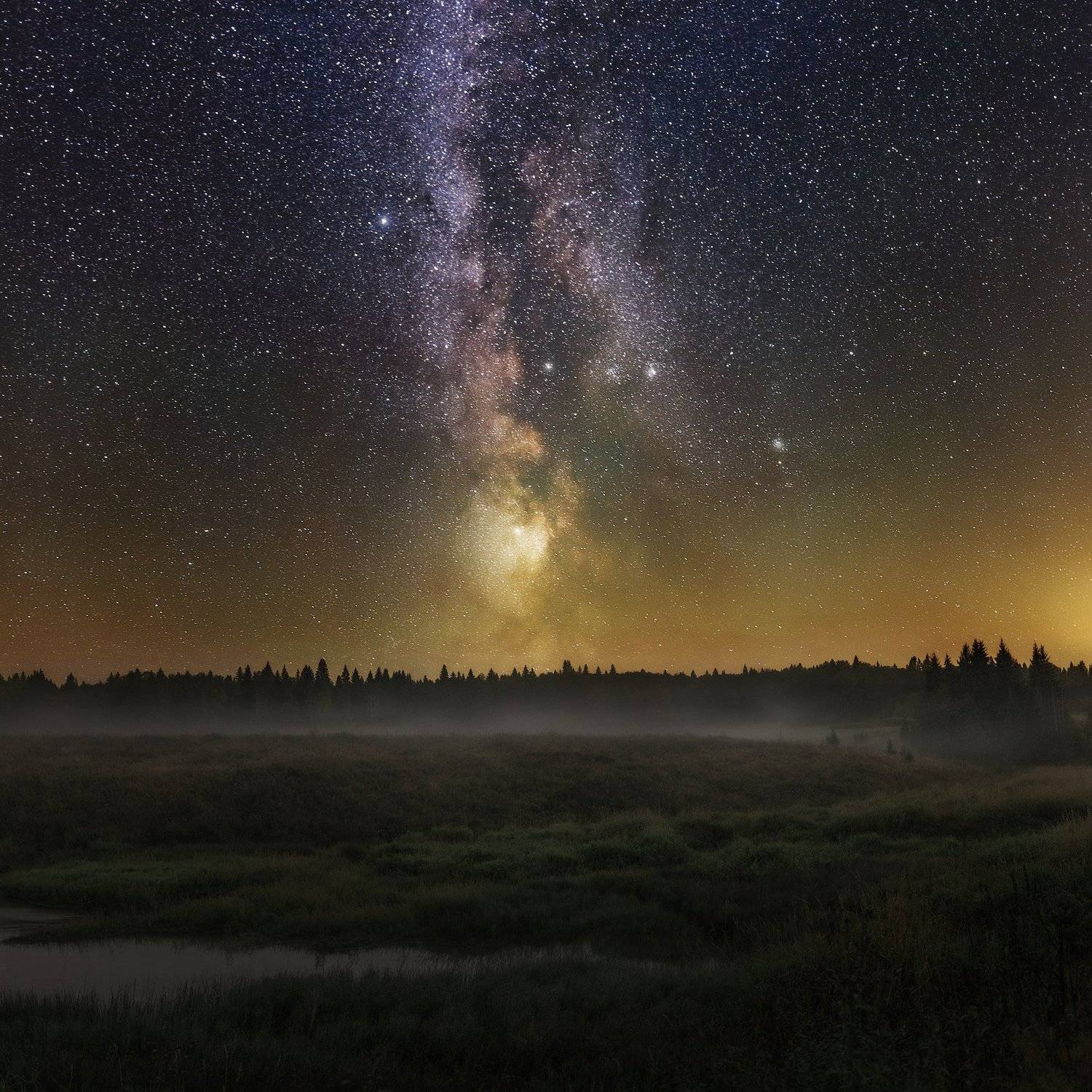 пермский край, ночь, звёзды, млечный путь, осень, Даниил Мелехов