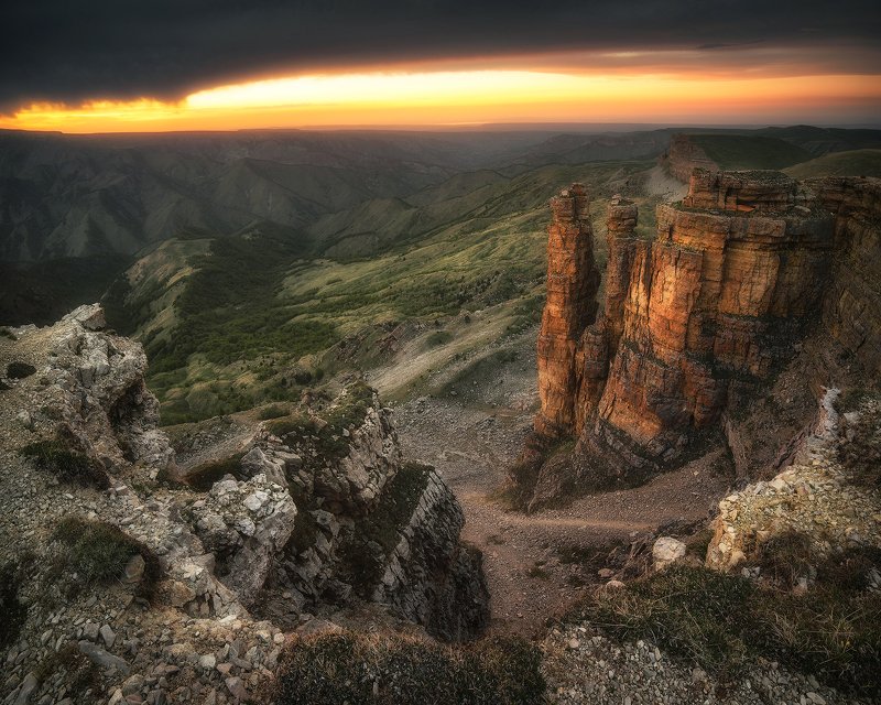 закат, горы, плато, кавказ, пейзаж, карачаево-черкесия, бермамыт Другая Земля фото превью