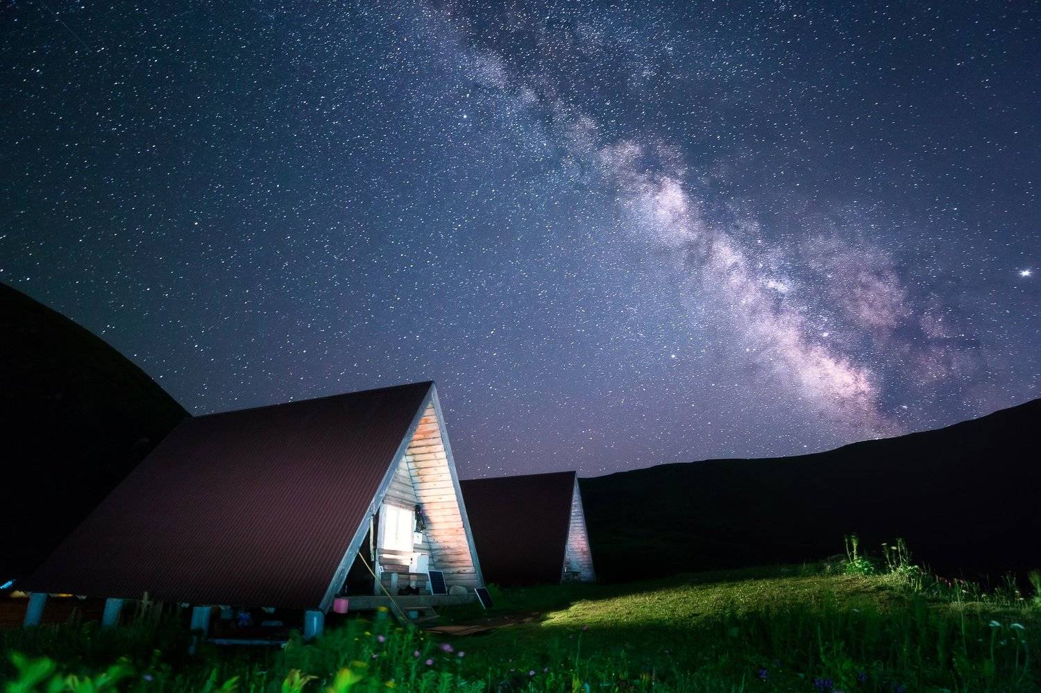 Сочи, горы, пейзаж, Красная Поляна, Бзерпский карниз, горы, лето, ночь, млечный путь, Сергей Шабанов