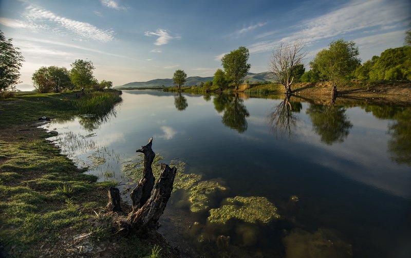 trees,clouds,river,water,sky, clouds&trees фото превью