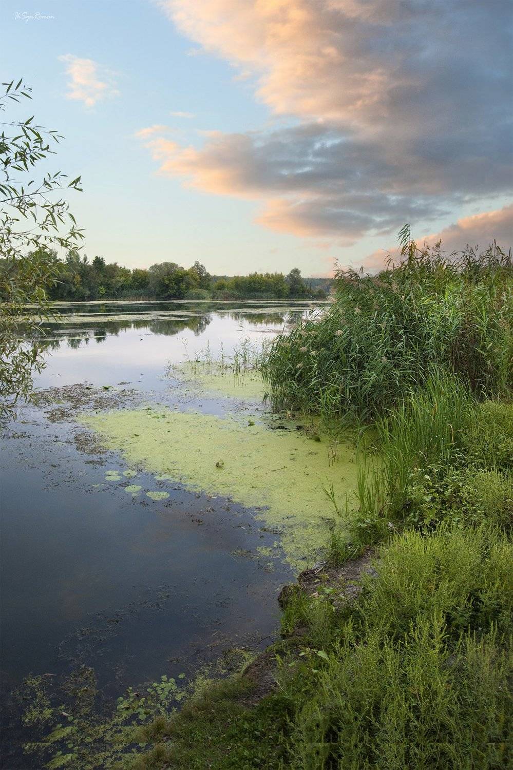 бабье лето,берег,закат,лес,лето,облака,пейзаж,река, Roma  Chitinskiy