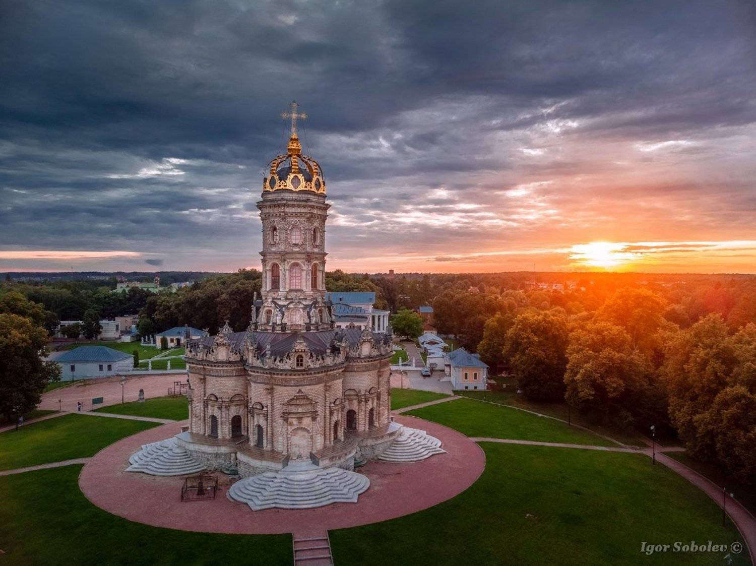 дубровицы, подмосковье, церковь знамения, аэросъемка, dubrovitsy, moscow region, church of the sign, aerial photography, Игорь Соболев