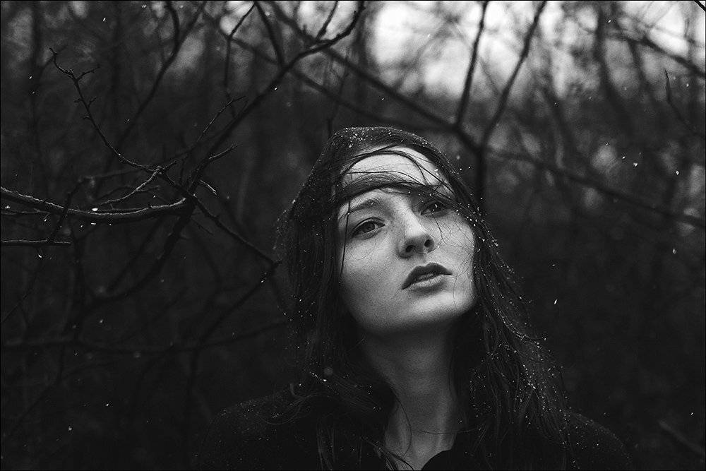 портрет, b&w, снег, Danila Lopatkin