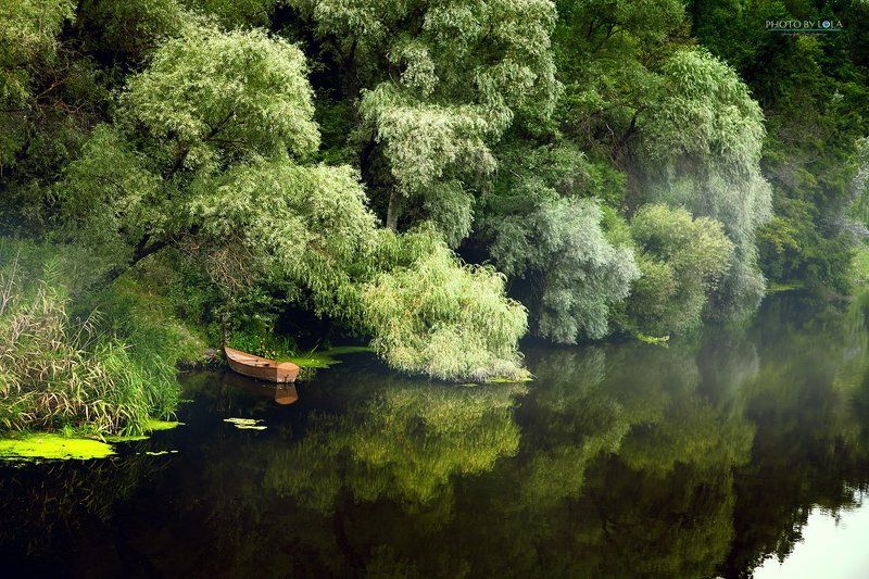 украина, лодочка, эсхар, река, речка лодочка фото превью