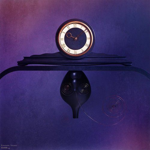 Натюрморт с часами и пружинами.