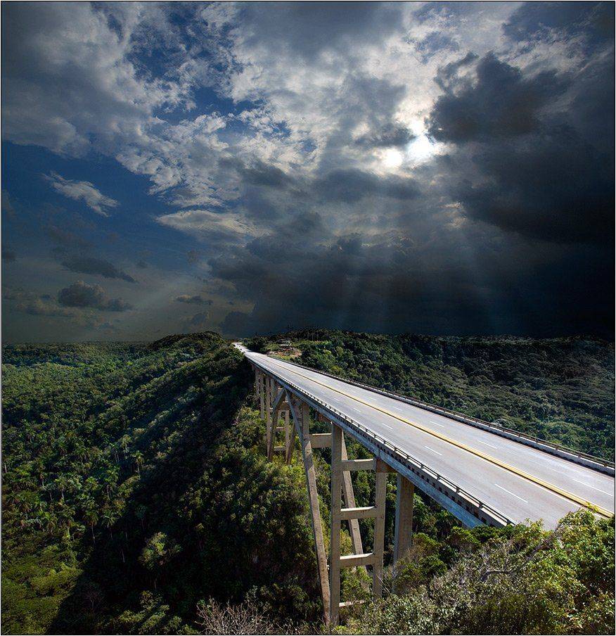 гроза, туча, лучи, солнце, мост, куба, cuba, Boris Bort