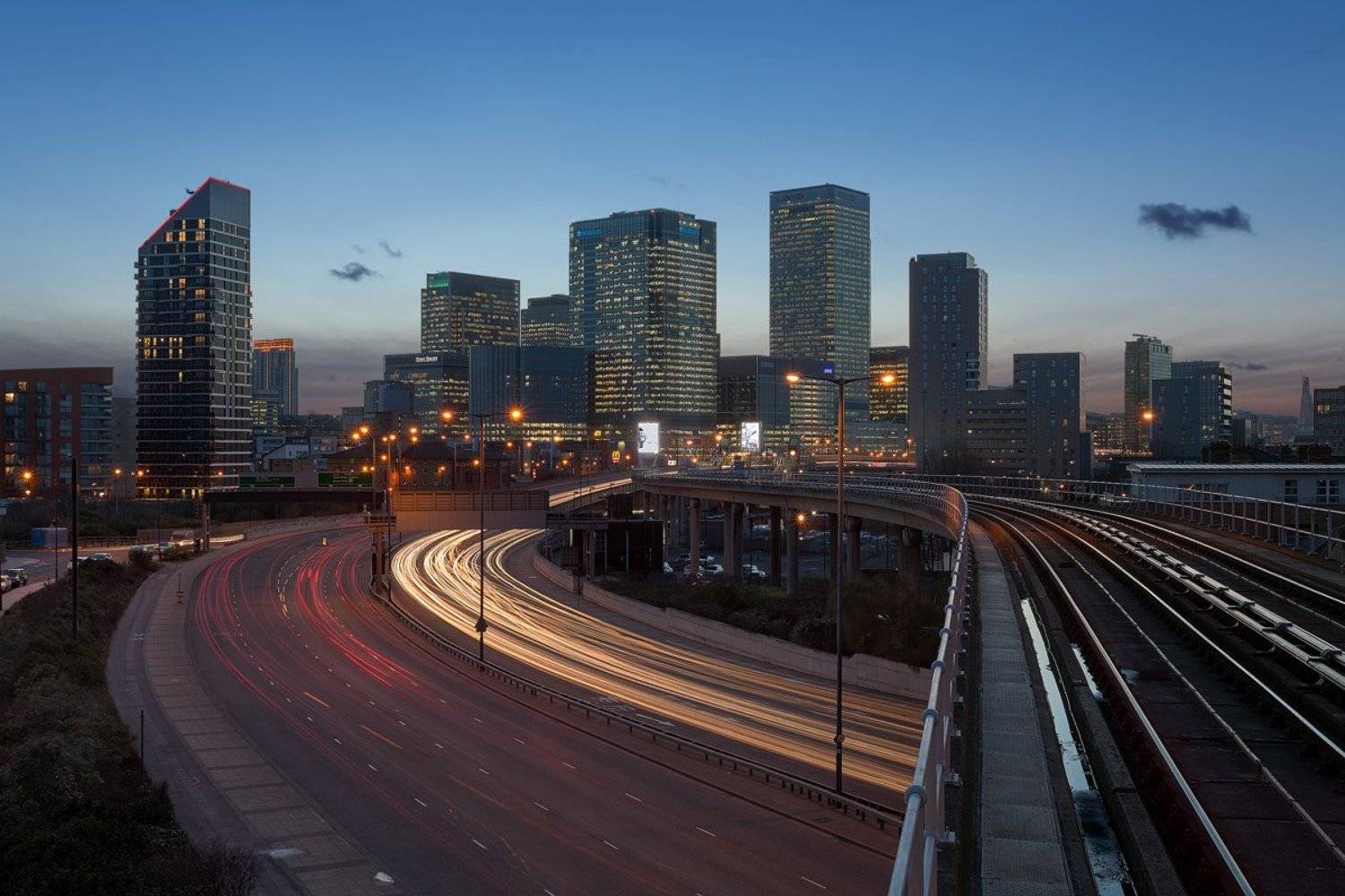 blue hour, canary wharf, london, Skyscrapers, uk, англия, лондон, Небоскребы, Alex Darkside