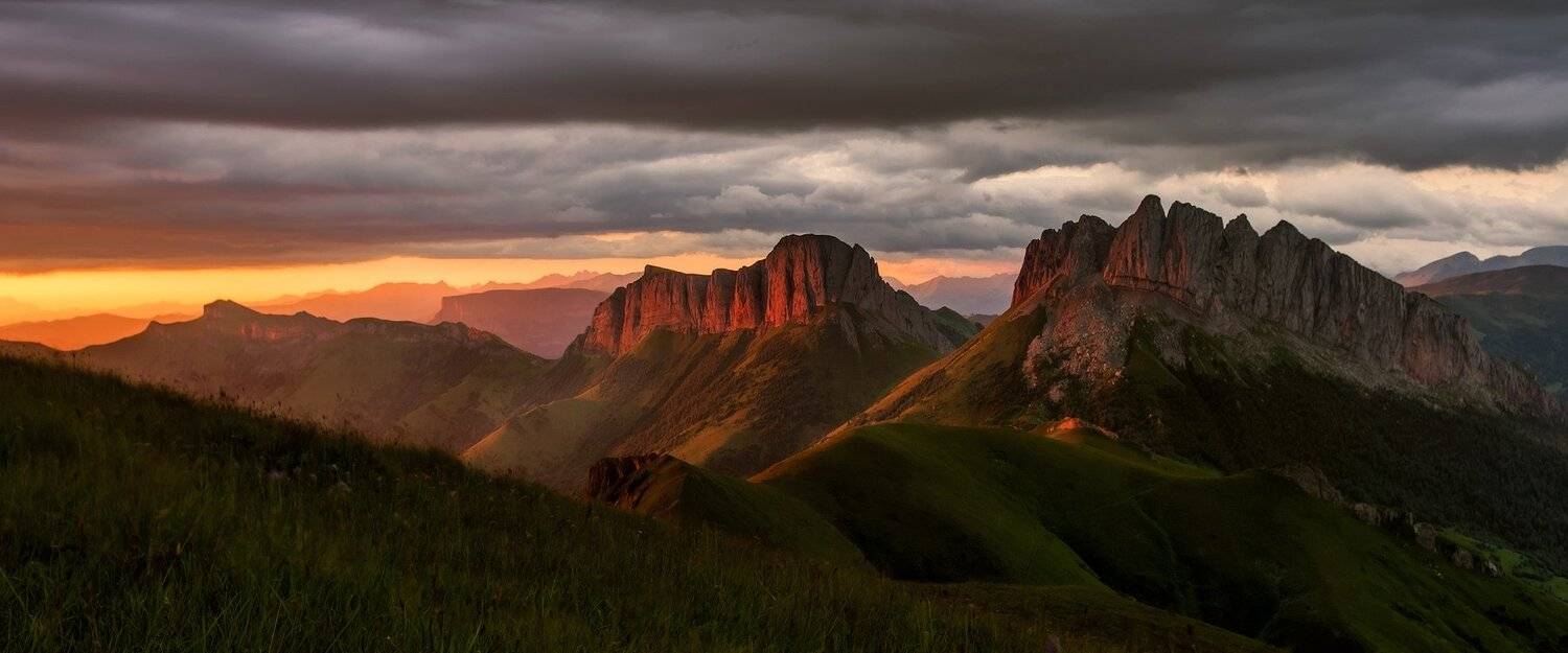 горы, кавказ, рассвет, ФЁДОР